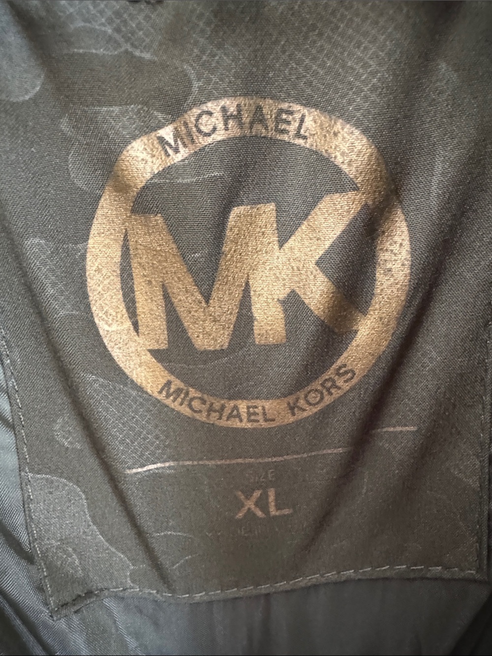 Michael Kors Olive Camo Green Quilted Puffer Coat with Faux Fur Hood - Picture 7 of 12